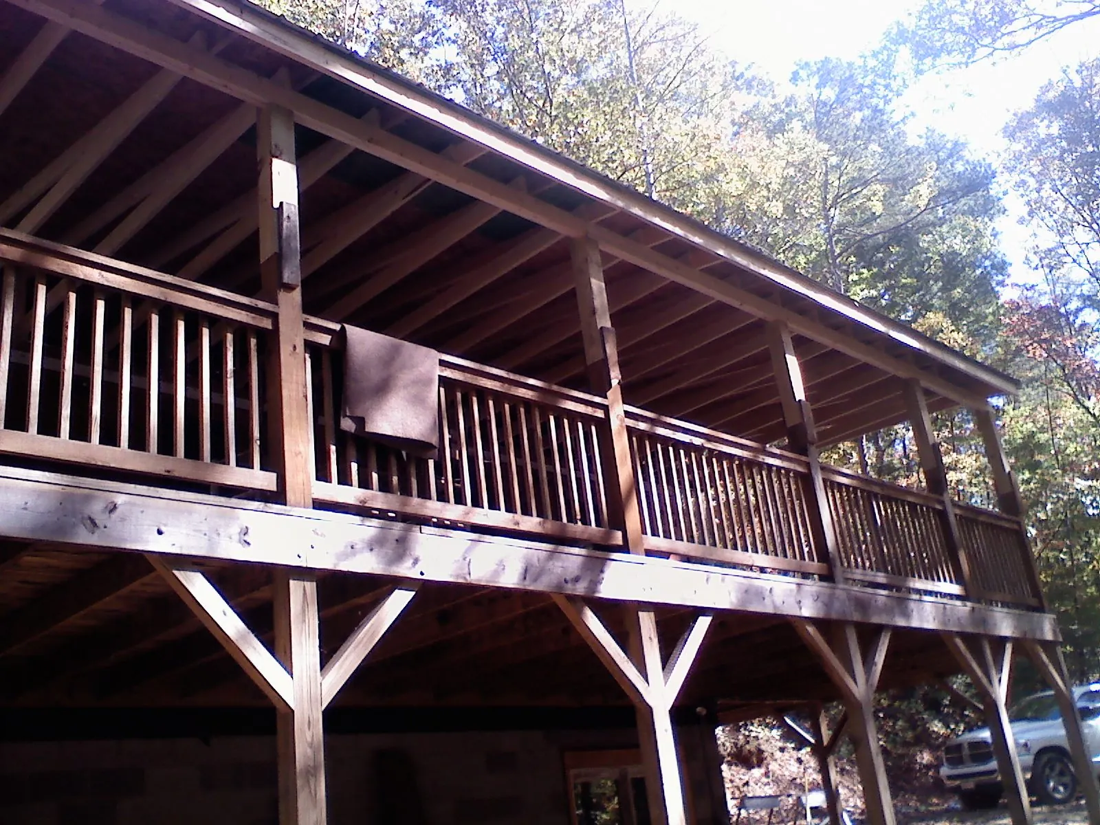 Timber framing under a new elevated porch and deck — Roof Leak Repair in Ganado by Roofing Brothers